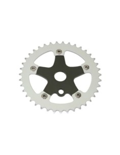 Alloy Chainring 1/2 X 1/8 39t Silver Chainring Black Spider.